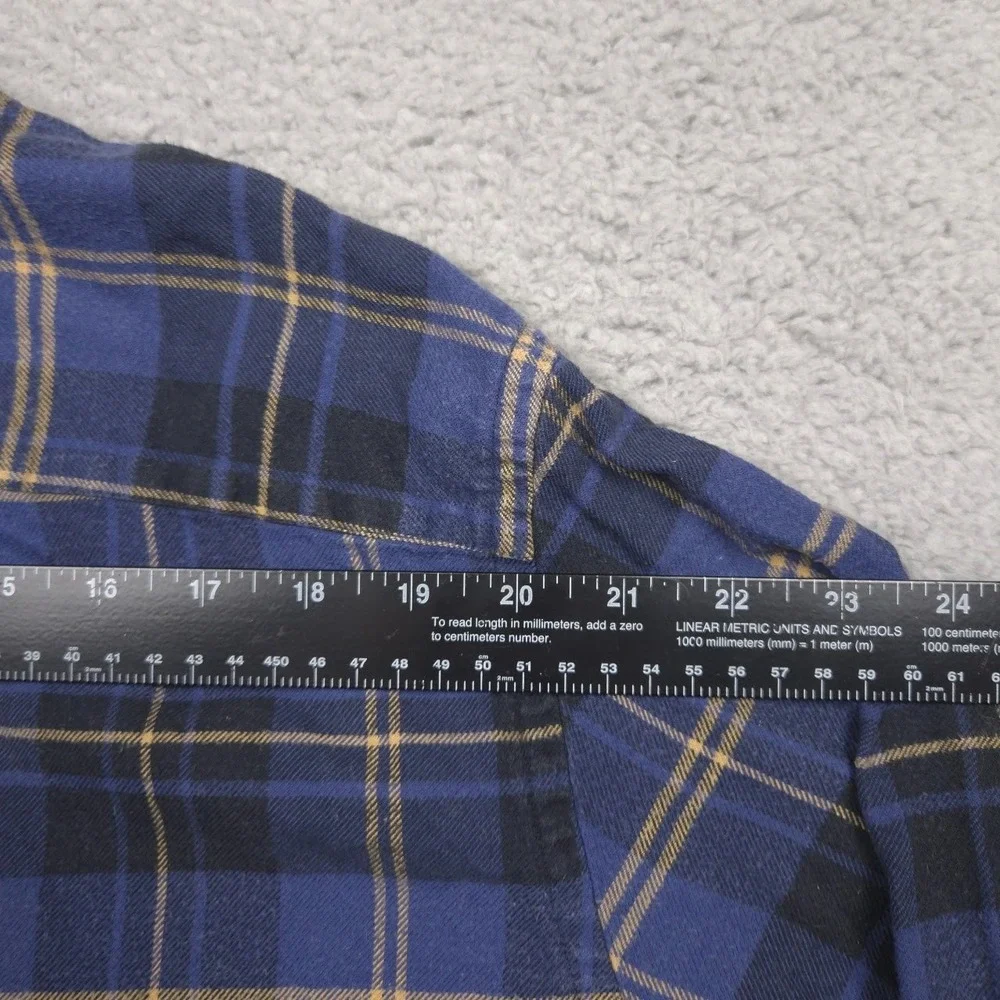 UNTUCKit Men 3XL Blue Plaid Cotton Button Up Shirt Long Sleeve Chest Pocket